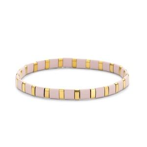 Pink & Gold Ion PLated Stainless Steel Bracelet